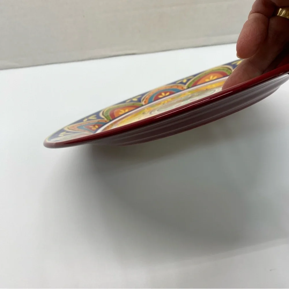 Pier 1 Mexicali Print Dinner Plate Multicolored Stoneware Contemporary READ